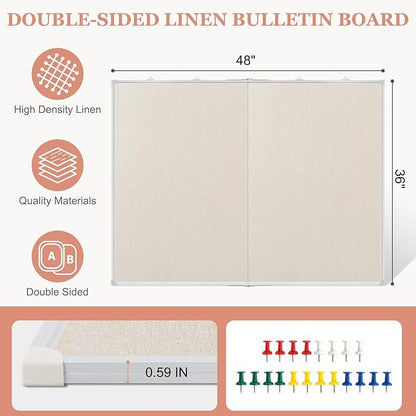 AMUSIGHT Double-Sided Large Cork Board - Image 2