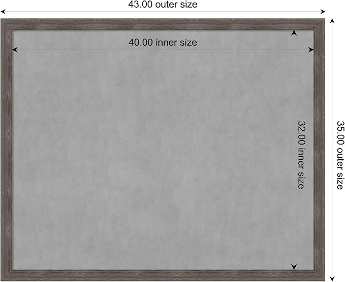 Amanti Art Grey Framed Magnetic Board 35x43 X-Large Vision Board - Image 4