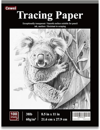 Tracing Paper for Drawing, 8.5”x11 Trace Paper, 100 Sheets Translucent Vellum by Unknown