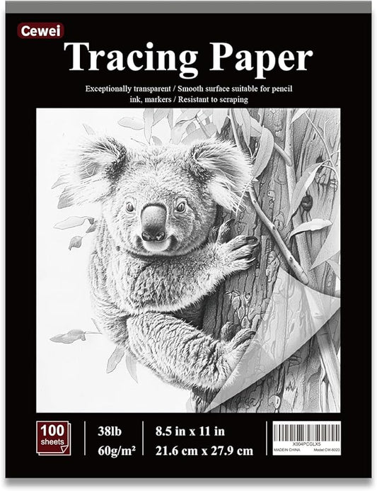 Tracing Paper for Drawing, 8.5”x11 Trace Paper, 100 Sheets Translucent Vellum by Unknown