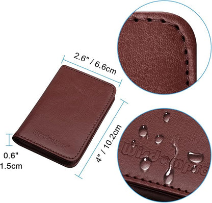 Wisdompro Business Card Holder, 2-Sided PU Leather Folio Name Card Holder - Image 5
