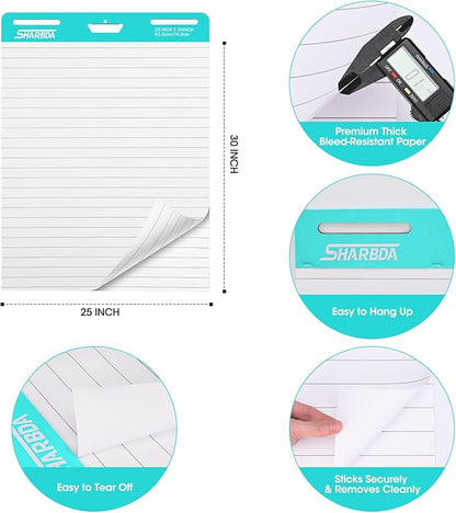 SHARBDA Lined Sticky Easel Pad, 25 in x 30 in, Flip Chart Paper, Sticky Chart - Image 4