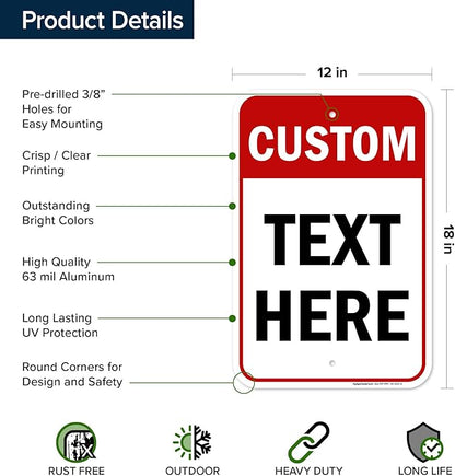 Custom Sign, Custom Sign for Business, Indoor/Outdoor use. 12x18 Inches - Image 6