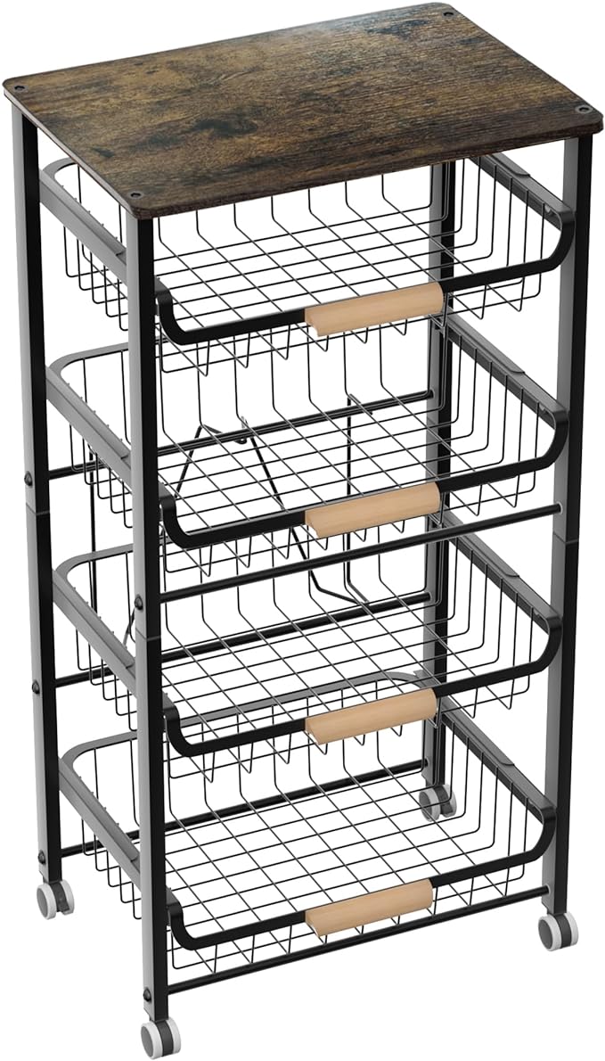 NiuYichee 5-Layer Fruit Basket Kitchen Food Organizer and Rack, Stackable by NiuYichee
