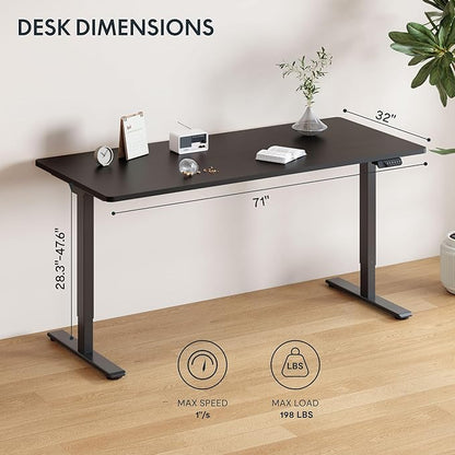 FLEXISPOT 71x32 Inch Large Dual Motor Electric Standing Desk, Home Office Desk - Image 3