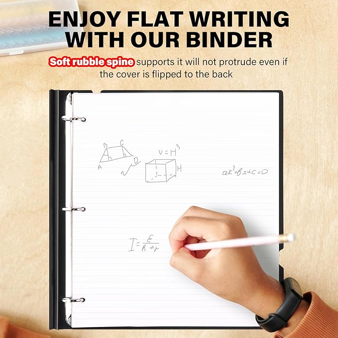 MAKHISTORY 1 Inch Telescoping 3 Ring Binder-12PCS, Flexible Binder - Image 3