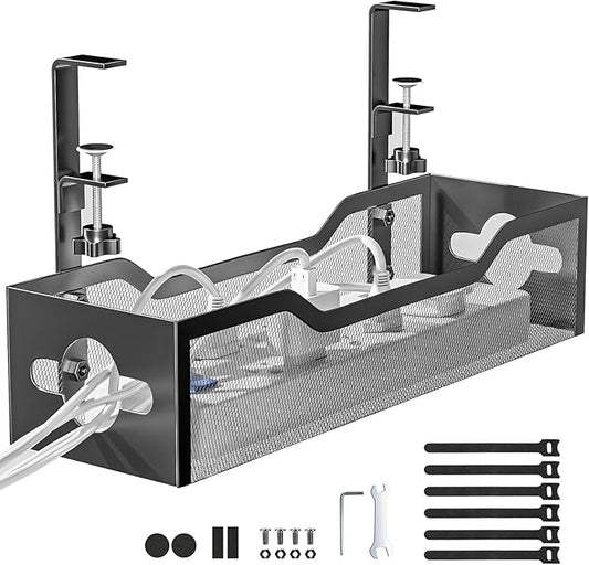Under Desk Cable Management Tray Black, Litwaro Cable Management Under Desk No by Litwaro