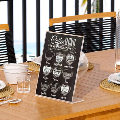 NIUBEE 6Pack Slant Back Acrylic Sign Holder 4x6 inches, Desktop Flyer Holder - Image 5