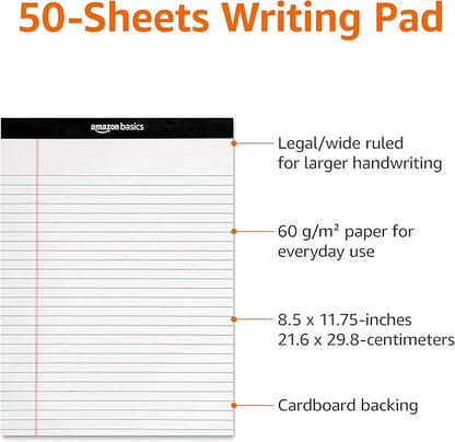 Amazon Basics Wide Ruled Lined Writing Note Pads, 8.5 inch x 11.75 inch - Image 4