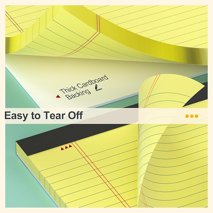 Yellow Legal Pads 8.5×11 Paper Tablets, College Ruled Yellow Writing Pads 3 - Image 4