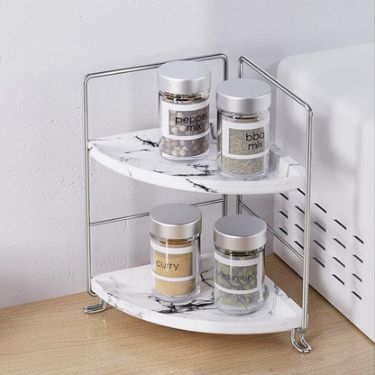 JANUS LiANG 2-Tier Corner Bathroom Organizer, Countertop Perfume Makeup Shelf - Image 5
