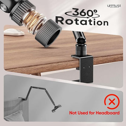 Urmust Tablet Stand for Desk, Adjustable iPad Holder Clamp Mount, 360° Rotation - Image 8