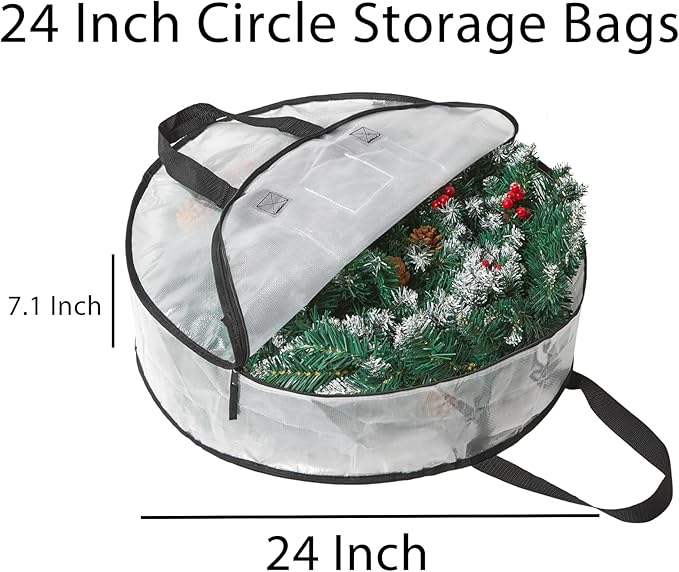 PWRSC 2 Pack Wreath Storage Bag, Christmas Decoration Garland Container - Image 2