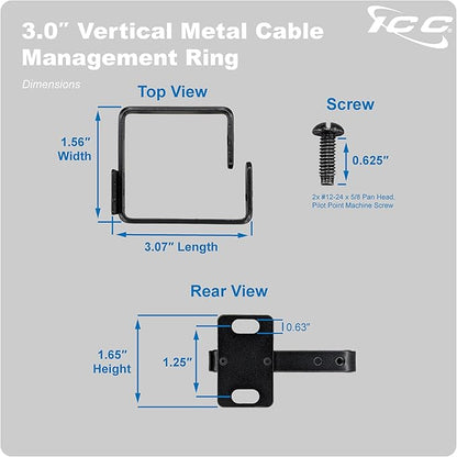 ICC 3” Metal Cable Management Ring, Rack or Wall Mount - Image 9