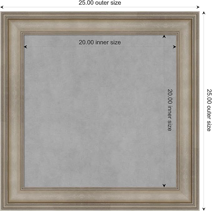 Amanti Art Silver Framed Magnetic Board 25x25 Medium Vision Board - Image 4