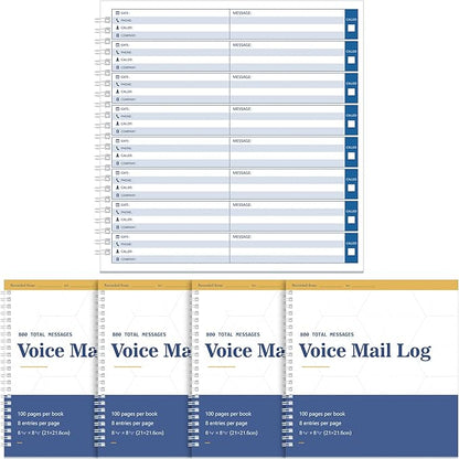 Geyee Phone Message Voice Mail Log Book 8. 27 x 8. 5 Inches Voicemail Message by Geyee