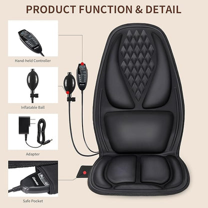 comrelax Back Massager with Heat, Massage Seat Cushion with 3D Lumbar Support - Image 7