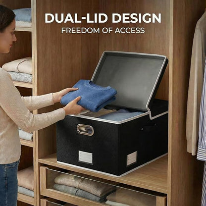 PRANDOM Storage Boxes with Lids Fabric Collapsible Storage Bins Organizer - Image 3