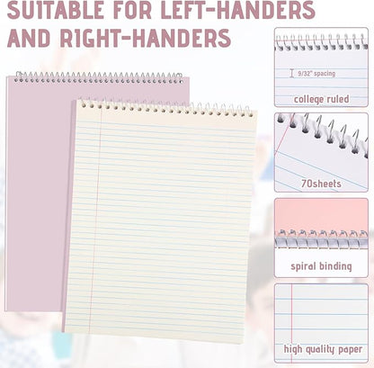 Maitys 6 Pcs Legal Pad Steno Spiral Notebook 8.5" x 11" Top Bound Spiral Pads - Image 3