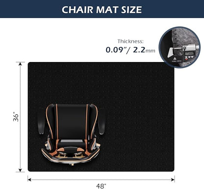 SALLOUS Chair Mat for Carpet, Heavy Duty Vinyl Floor Mat - Image 2