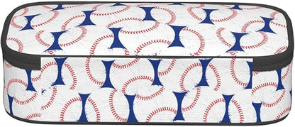 Baseball Blue White Ball Pencil Case Big Capacity Storage Pencil Pouch - Image 4