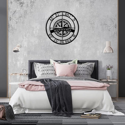 Metal Name Signs Personalized, Nautical Compass GPS Coordinates Metal Sign - Image 9