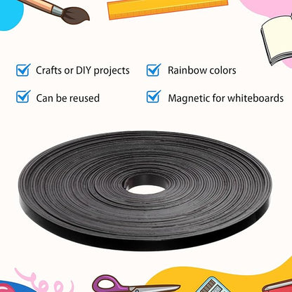 AmazingSpark Magnetic Tape Roll Thin Strips, 1/4 Inch x 33 Feet Magnetic Board - Image 4