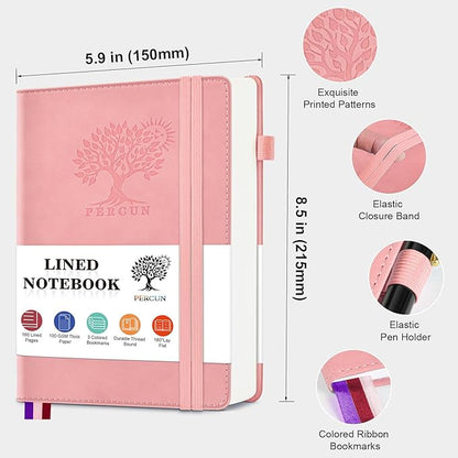 PERCUN Lined Journal Notebook for Men & Women, 160 Pages College Ruled Journal - Image 2