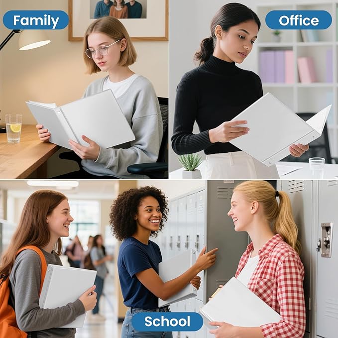 SUNEE 3 Inch Binders 3 Ring 12 Pack, Large Clear View Binders Bulk Three Ring - Image 6