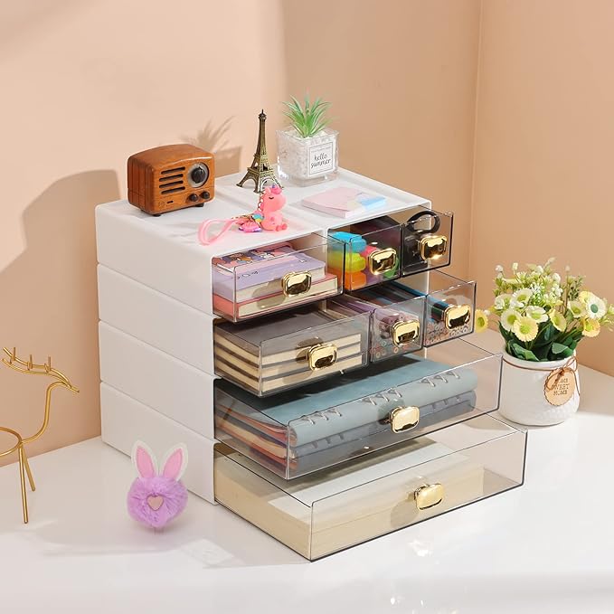 OSteed Spacious Desktop Storage Box, 1 Large Storage Drawer, Stackable Office - Image 2