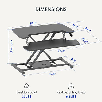 FLEXISPOT Standing Desk Converter 28" Wide Height Adjustable Sit Stand Riser - Image 3