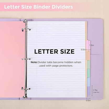 SKYDUE Durable Plastic 8-Tab Dividers, Big Tab Dividers - Image 2