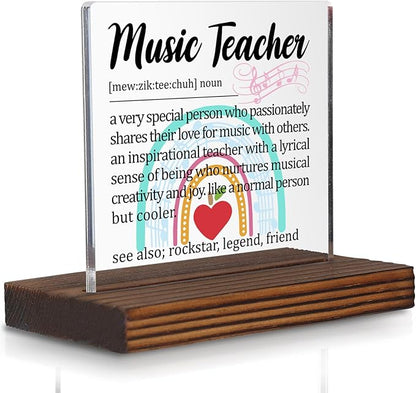 Music Teacher Gift Desk Sign, Inspirational Thank You Plaque by Pariveca