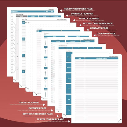 IN-LUXPRO Planner 2026 Daily Weekly and Monthly, 12 Months Spiral Bound - Image 5