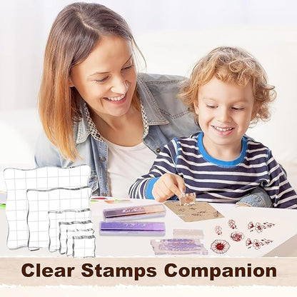 UCEC 4 Sheets Clear Stamps Set for Card Making, Vintage Plants Flowers Rubber - Image 7