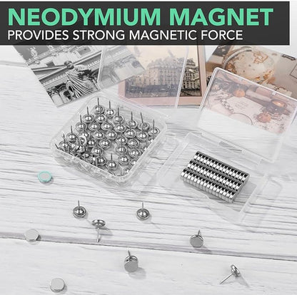 E BAVITE Magnetic Push Pins ThumbTacks, 36 Sets Magnet Pushpins - Image 5
