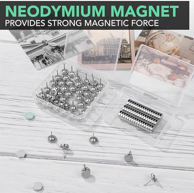 E BAVITE Magnetic Push Pins, 80 Sets Magnet Thumbtack - Image 5