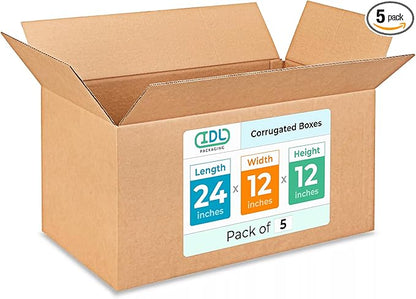 Large Shipping & Moving Boxes 24 x 12 x 12 inches by IDLPackaging