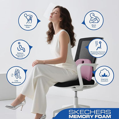 Skechers Lumbar Support Pillow for Office Chair, Memory Foam Lumbar Pillow - Image 7