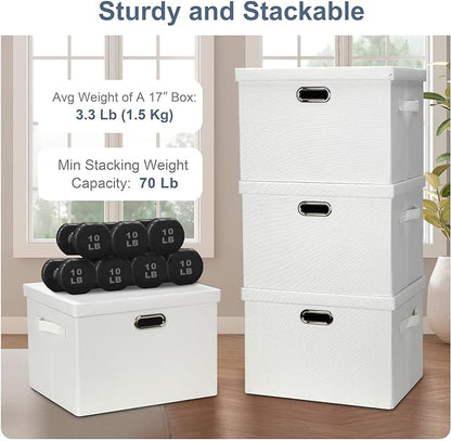 Graciadeco Large 17" 36 Quart Collapsible Stackable Storage Bins - Image 4