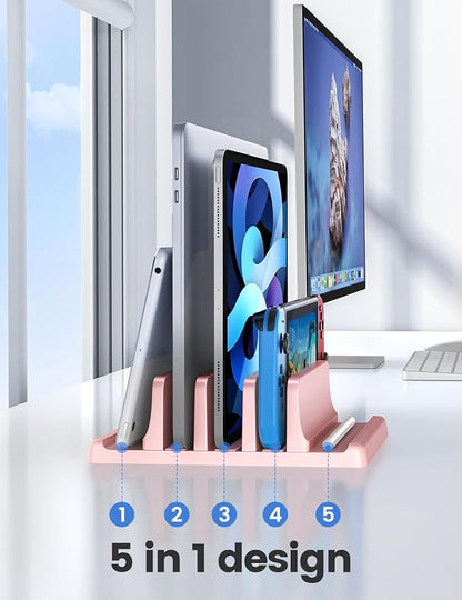 Vaydeer 3-Slot Vertical Laptop Stand Made of Premium ABS Plastics 5 in 1 Design - Image 3