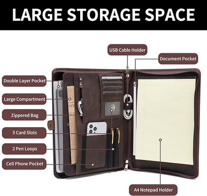 Geslun Personalized Genuine Leather Portfolio, Legal Size 8.5 x 14 Pad Holder - Image 7