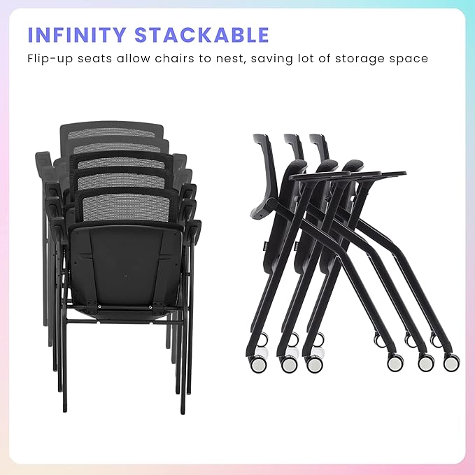6 Pack Stackable Conference Room Chairs - Image 6