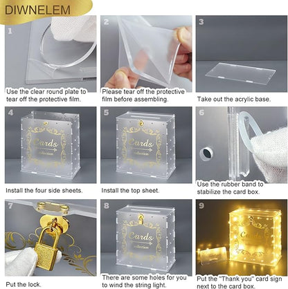 DIWNELEM Acrylic Wedding Card Box - Image 5