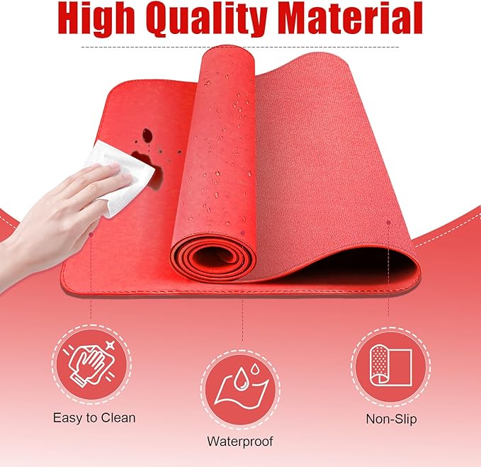 Leather Desk Pad Protector, Desk Mat, Large Mouse Pad, Non-Slip Desk Blotter - Image 3
