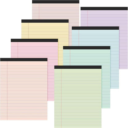 Fuutreo 8 Pcs 8.5'' x 11'' Colored Legal Pad Writing Pads Narrow Ruled 50 by Fuutreo