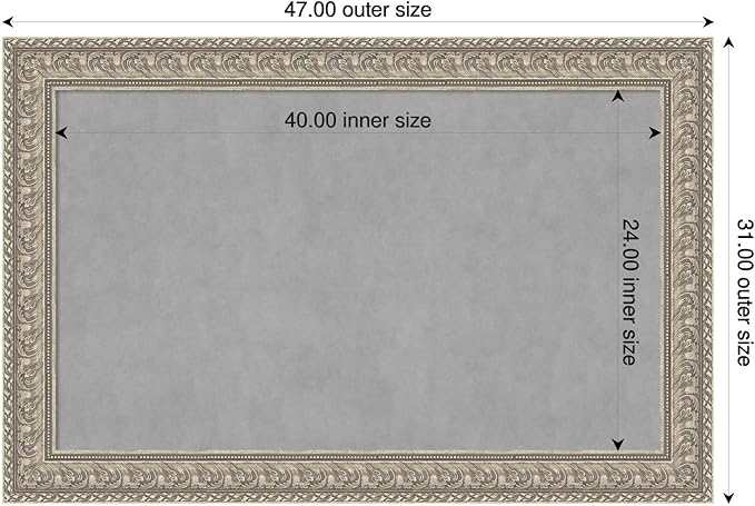 Amanti Art Silver Framed Magnetic Board 31x47 Large Vision Board - Image 2