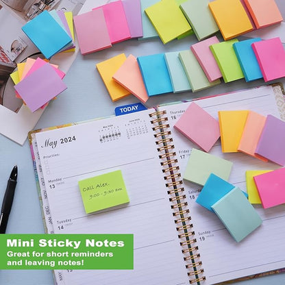 Mini Sticky Notes 1.5x2 in, 10 Colors Bright Small Sticky Notes Pad Strong - Image 2