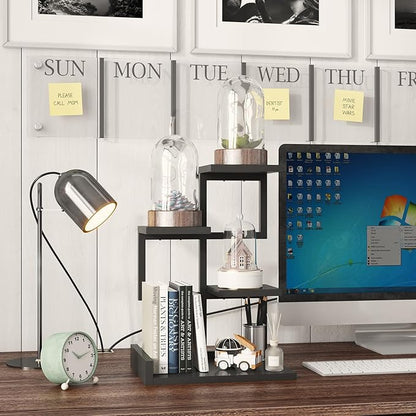 YMYNY Desktop Shelf Organizer, 4 Tier Storage Display Rack, Desk Shelf - Image 6