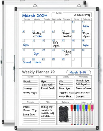 Lincia Dry Erase Calendar for Wall Undated Dry Erase Calendar Planner Aluminum by Lincia